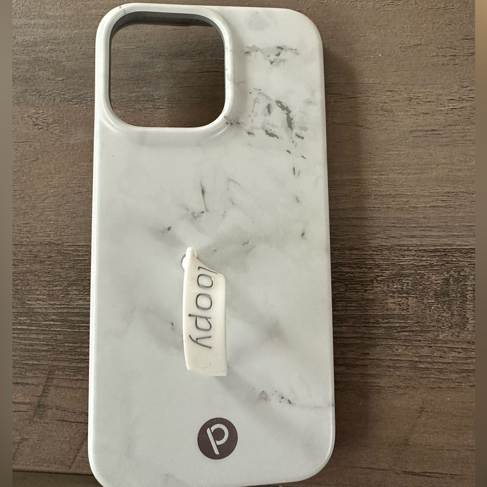 iPhone 14 Pro Max Loopy Case Gray Marble Phone Cover